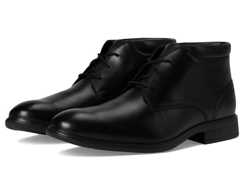 クラークス メンズ シューズ ブーツ・レインブーツ Clarksteadwell Mid Black Leather ブラック