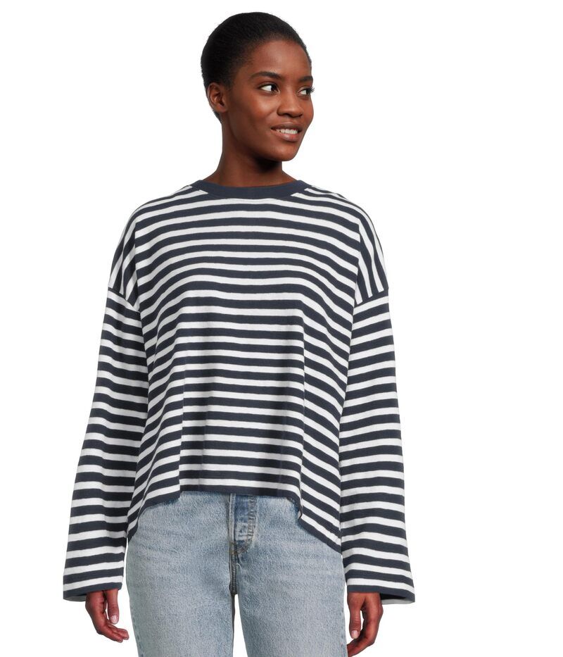 メイドウェル レディース トップス シャツ Madewellong Sleeveasy Tee texture Navy ネイビー