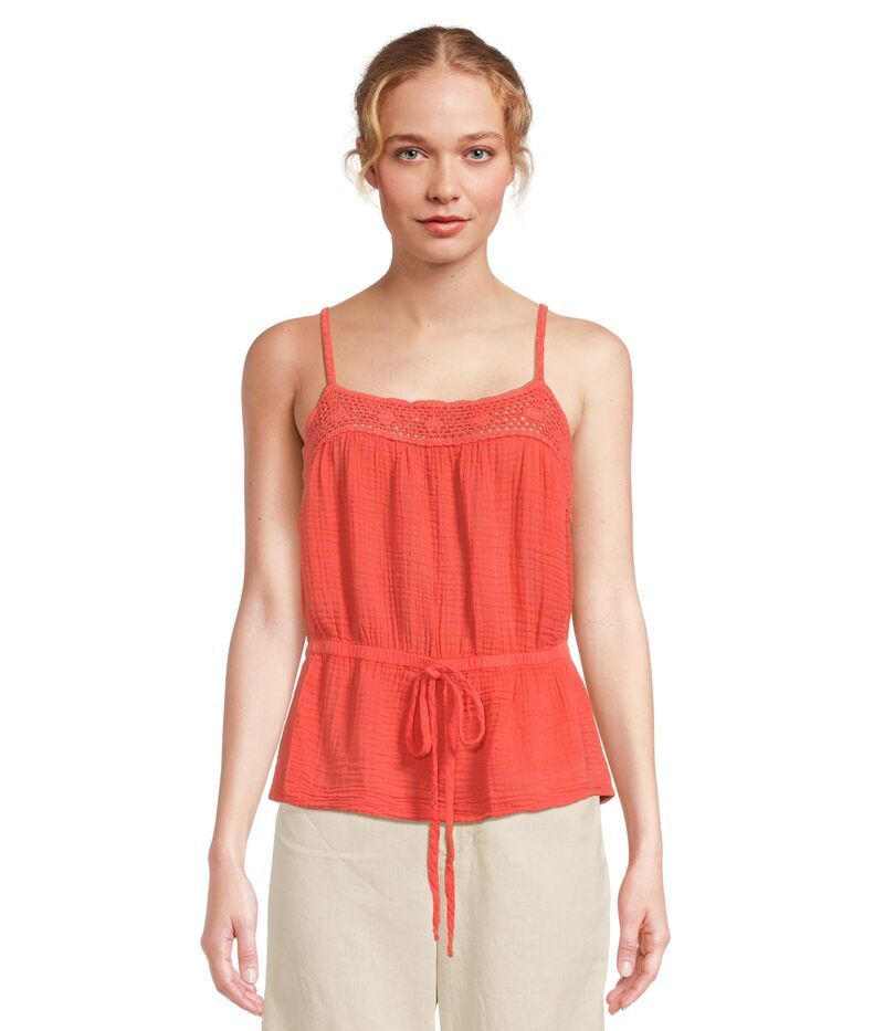 マイケルスターズ レディース トップス シャツ Michael Stars Dahlia Waist Tie Tank Persimmon
