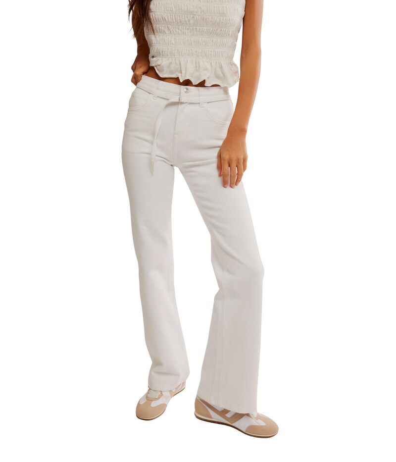 フリーピープル レディース ボトムス デニムパンツ A ライン ジーンズ Free People Sabine Slim A Line Jeans Optic White ホワイト