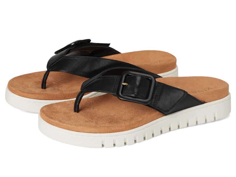 バイオニック レディース シューズ サンダル VIONIC Uptown Marin Black Leather ブラック