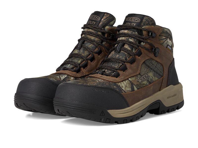 キーン メンズ シューズ ブーツ・レインブーツ KEEN Utility Skokie Waterproof Work Boots Carbon Toe CamoBlack ブラック