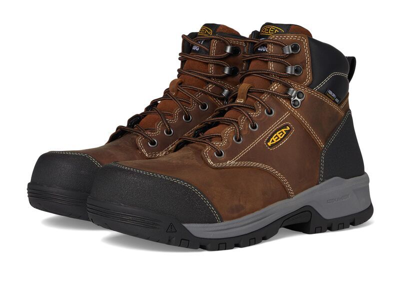 キーン メンズ シューズ ブーツ・レインブーツ KEEN Utility Evanston 6 Composite Toe Waterproof Insulated 400G BisonBlack ブラック