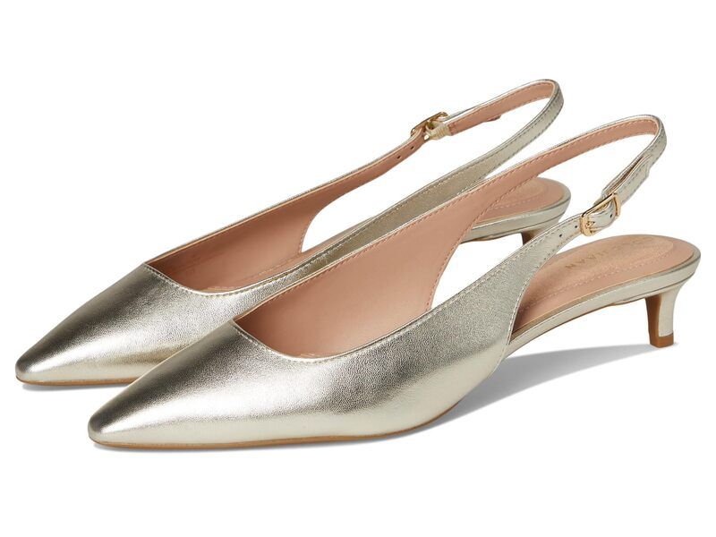 コールハーン レディース シューズ ヒール Cole Haan Goto Jocelyn Slingback Pumpsoft Gold Leather ゴールド
