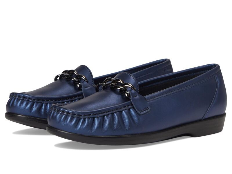 サス レディース シューズ スリッポン・ローファー SAS Metro Link Comfort Loafers Metallic NavyB ネイビー
