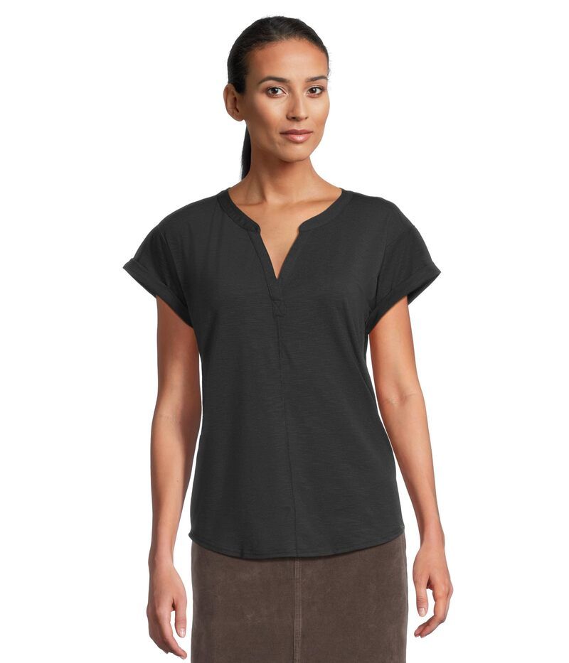 エルエルビーン レディース トップス シャツ LLBean Streamside Tank Top SplitNeck Midnight Black ブラック