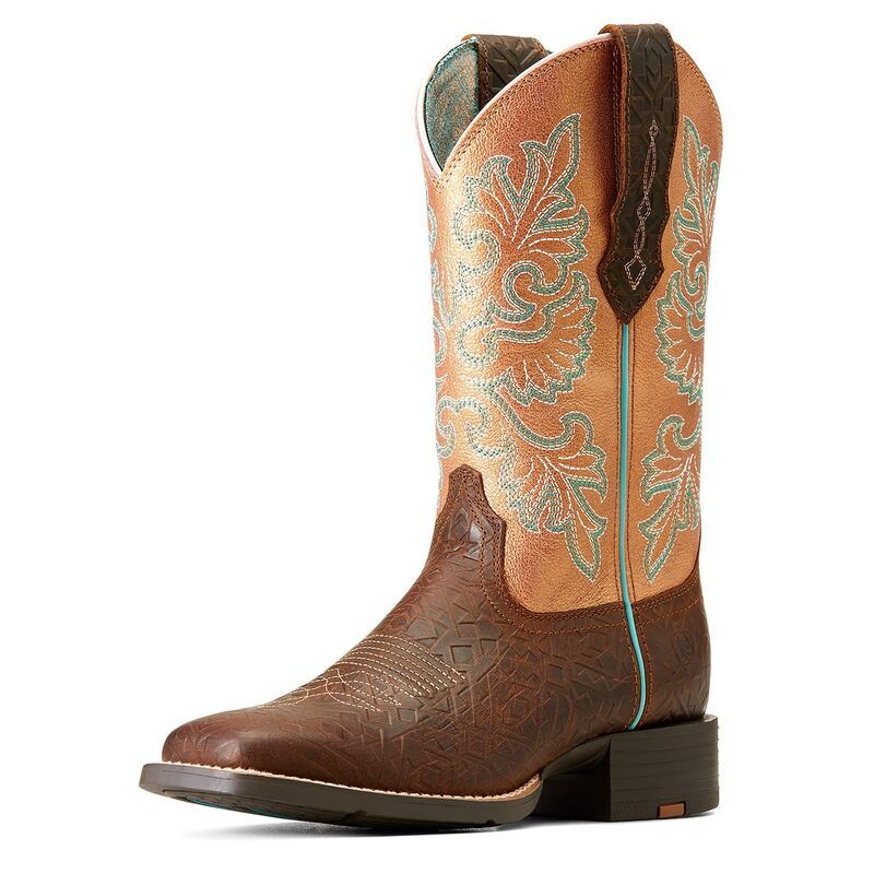 アリアト レディース シューズ ブーツ・レインブーツ Ariat Round Up Wide Square Toe StretchFit Western Boot Toasted Blanket
