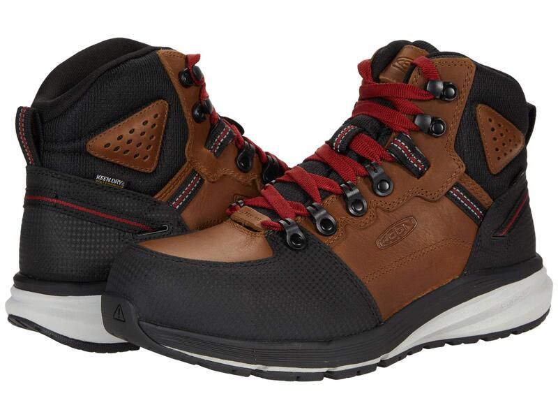 キーン メンズ シューズ ブーツ・レインブーツ KEEN Utility Red Hook Mid Waterproof TobaccoBlack ブラック