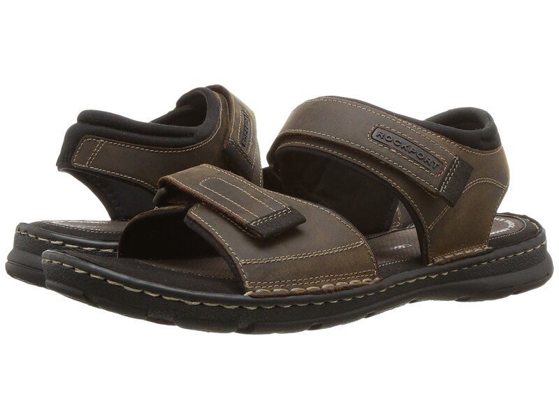 ロックポート メンズ シューズ サンダル Rockport Darwyn Quarter Strap Brown II Leathe ブラウン