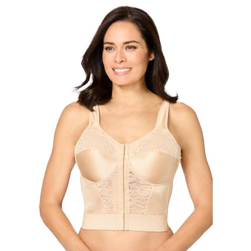 コンフォート チョイス レディース アンダーウェア ブラジャー プラスサイズ Comfort Choice Womens Plusizeasy Enhancer Wireless Longline Posture Bra Beige ベージュ