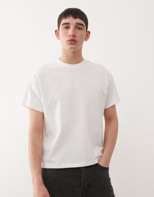 リクレイム ヴィンテージ メンズ トップス Tシャツ クロップド Reclaimed Vintage cropped boxy Tshirt White ホワイト