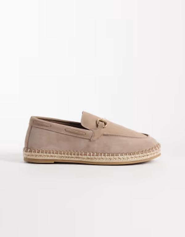 エイソス メンズ シューズ スリッポン・ローファー スエード ASOS DESIGN espadrilles with snaffle detailing in light gray suede LIGHT GRAY グレー