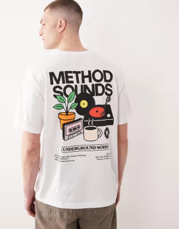 オンリーアンドサンズ メンズ トップス Tシャツ オーバーサイズフィット プリント ONLY SONS oversized fitshirt with vinyl back print Bright White ホワイト