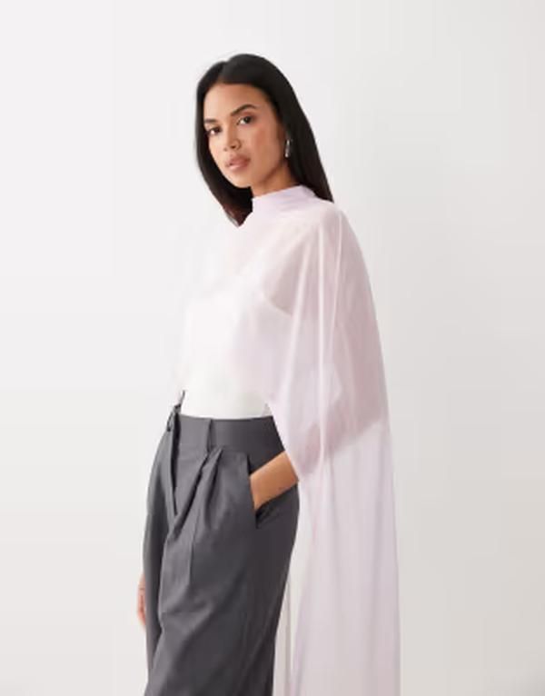 エイソス レディース トップス Tシャツ ケープデザイン キャップ ケープ ASOS DESIGN floor length cape topink ピンク