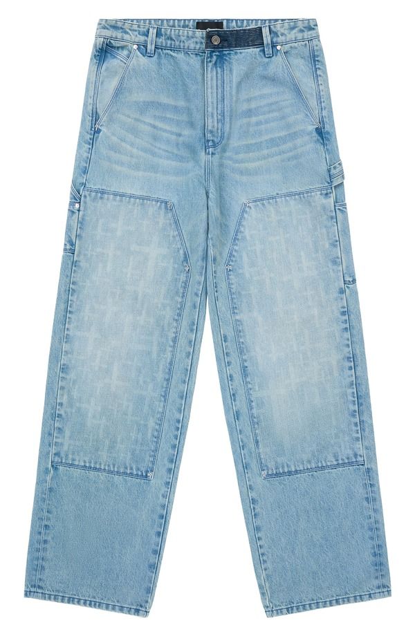 アールティーエー メンズ ボトムス デニムパンツ ストレート ジーンズ RtA Santiago Relaxed Straight Leg Carpenter Jeans Ocean Mist Cross Cut