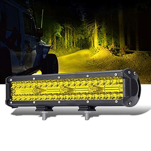 Chelhead led投光器 12インチ ライトバー 作業灯 イエロー 80PCSチップ 12v/24v対応 広角 狭角 兼用 一体型 トラック用品 車外灯 農業機械 3000Kas 1af57d17