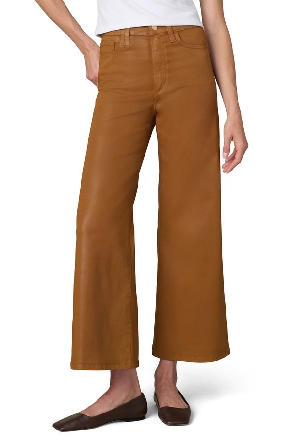 ジョーズ レディース ボトムス デニムパンツ ワイドレッグ ハイウエスト コート アンクル ジーンズ Joes The Mia Coated High Waist Ankle Wide Leg Jeans Bronze Brown ブラウン