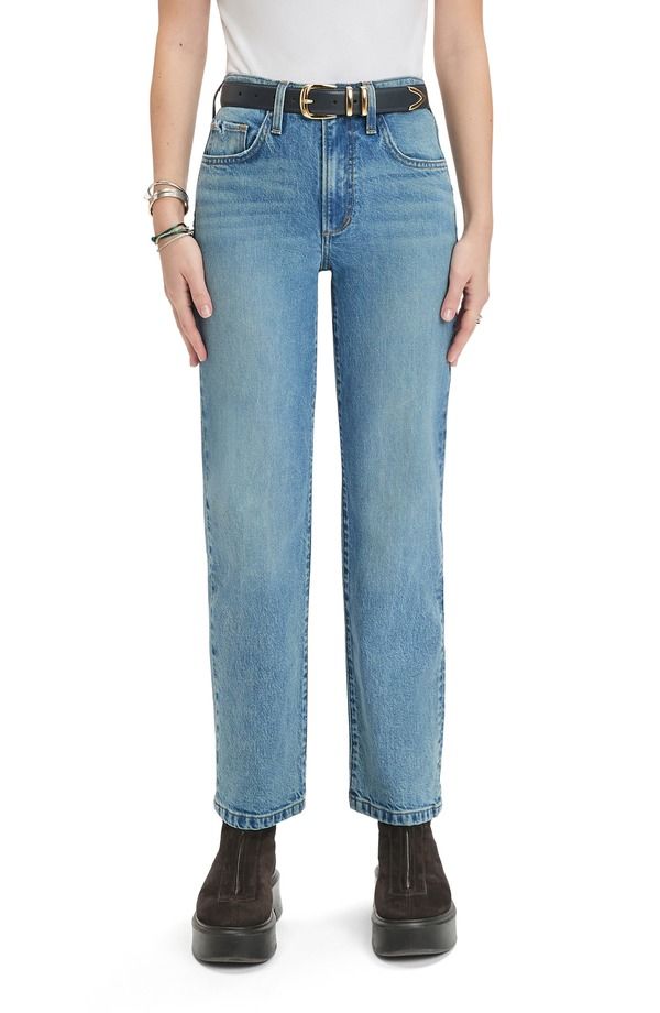 フェイバリット ドーター レディース ボトムス デニムパンツ ストレート ハイウエスト ジーンズ Favorite Daughter The Morgan Shortie High Waistraight Leg Jeansanta Barbara