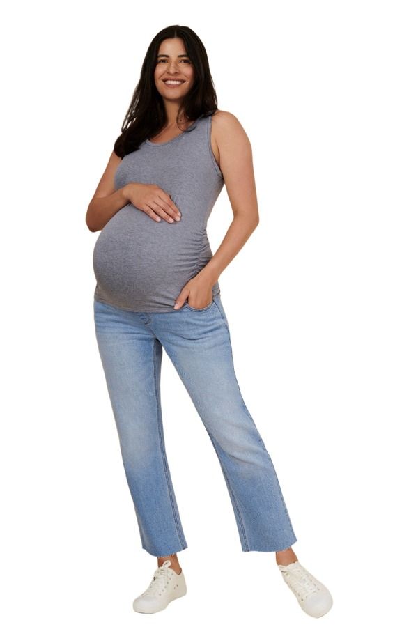 マザーフッドマタニティー レディース ボトムス デニムパンツ ストレート ジーンズ MOTHERHOOD MATERNITY Secret Fit Over the Belly Slim Straight Leg Jeans Light Wash