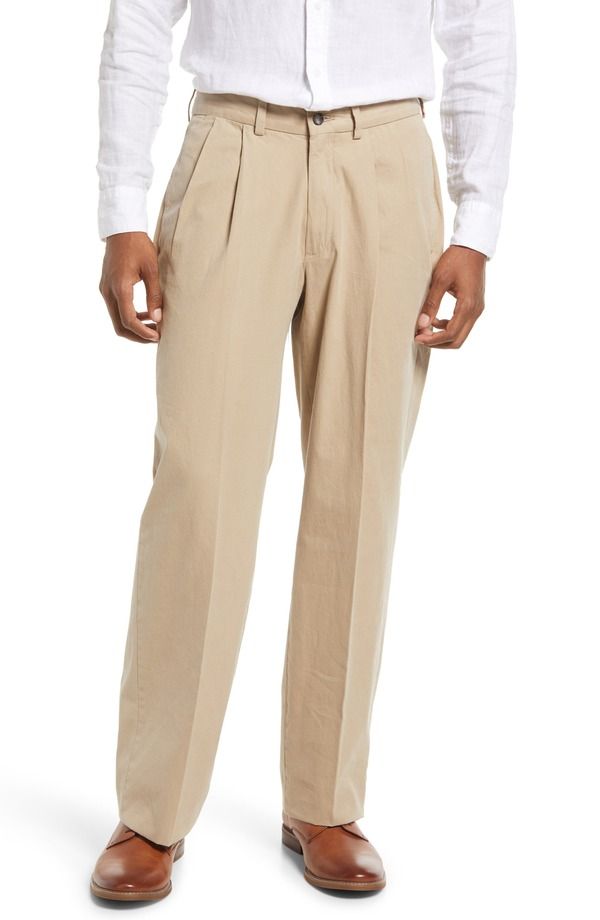 ベール メンズ ボトムス カジュアルパンツ プリーツ Berle Mens Charleston Pleated Chino Pants Khaki カーキ