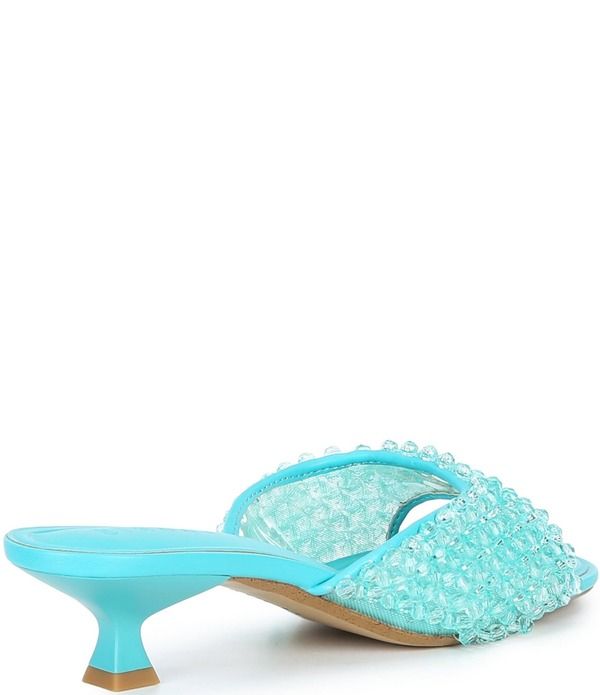 ジャンビニ レディース シューズ サンダル Gianni Bini Billeena Beadedresslide Sandals Light Green Blue ブルー