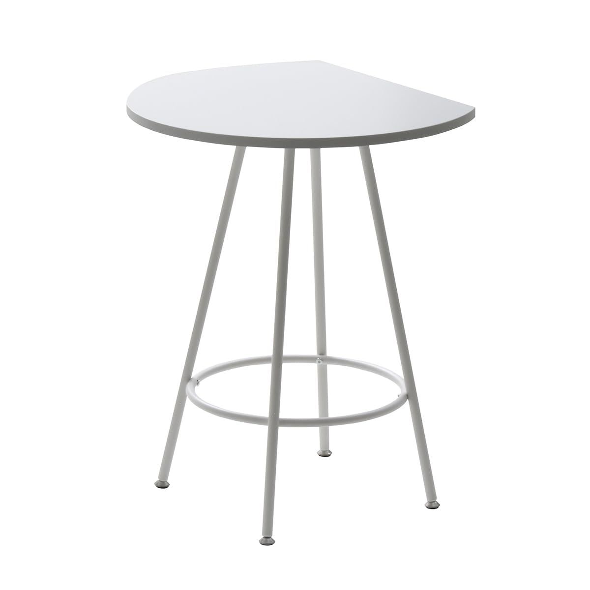 【新品】Anew ライトグレー 半円テーブル カフェテーブル 奥行50.5cm 幅60cm 高さ72cm 壁付け 7c8ca062