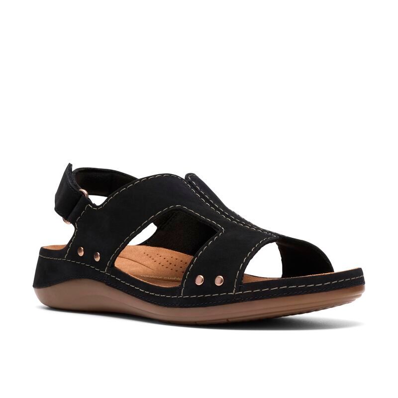 クラークス レディース シューズ サンダル Clarks Cecily Sun Black Nubuck ブラック