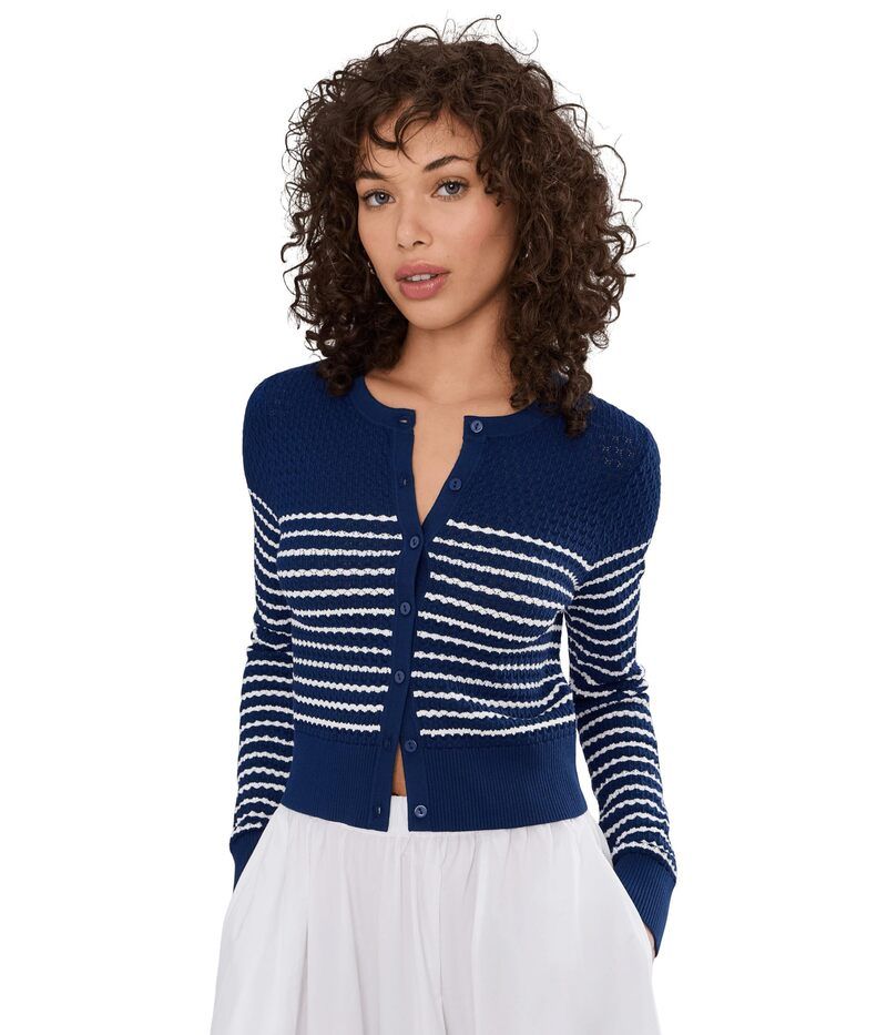 ジョーズジーンズ レディース アウター ニット・セーター カーディガン Joes Jeans The Pointelle Dani Cardigan Royal BlueMilk ブルー
