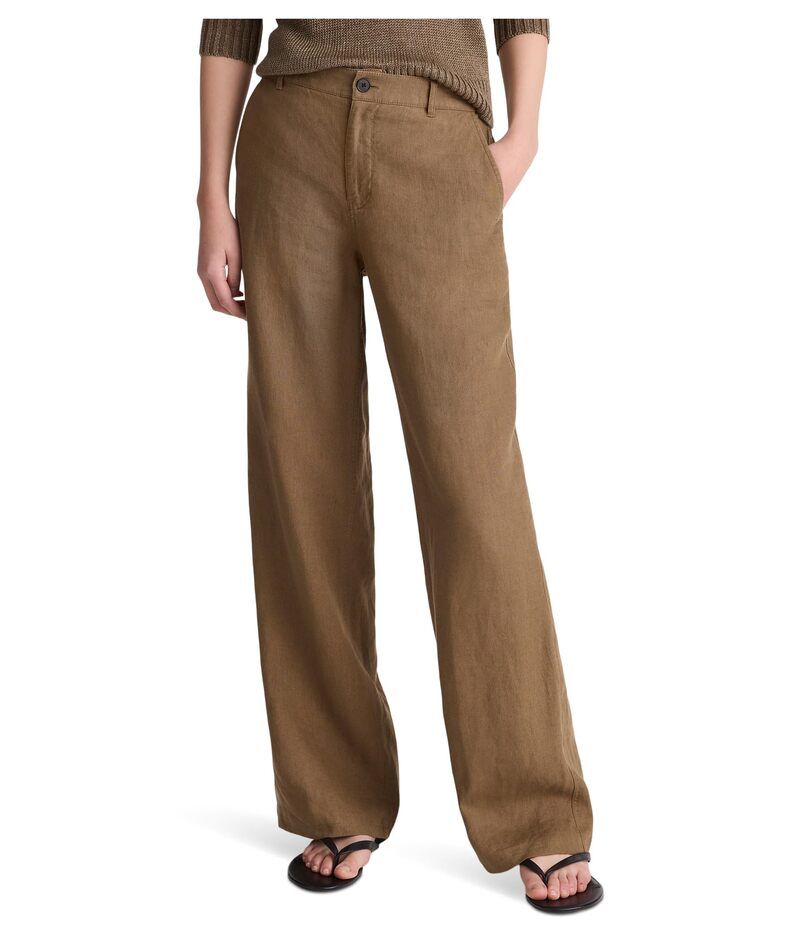 メイドウェル レディース ボトムス カジュアルパンツ リネン Madewell The Zoe Relaxed Straight Pant in 100 Linen Jet Black ブラック