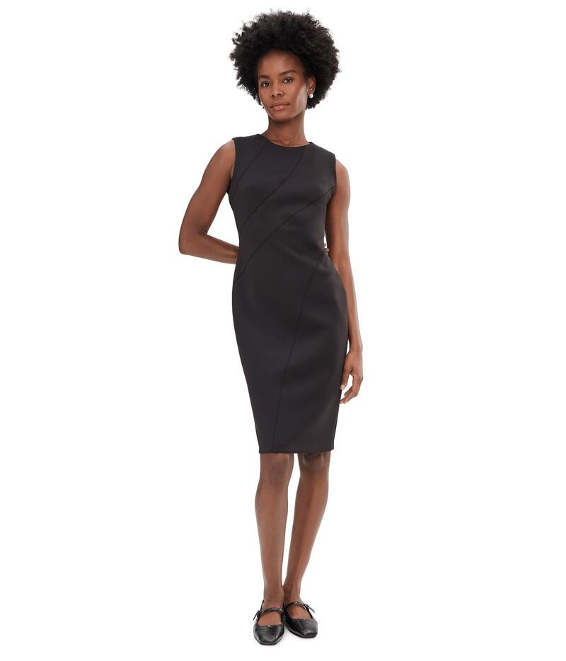 カルバンクライン レディース トップス ワンピースキューバ ノースリーブ Calvin Klein Sleevelesscuba Seam Detailed Sheath Black ブラック