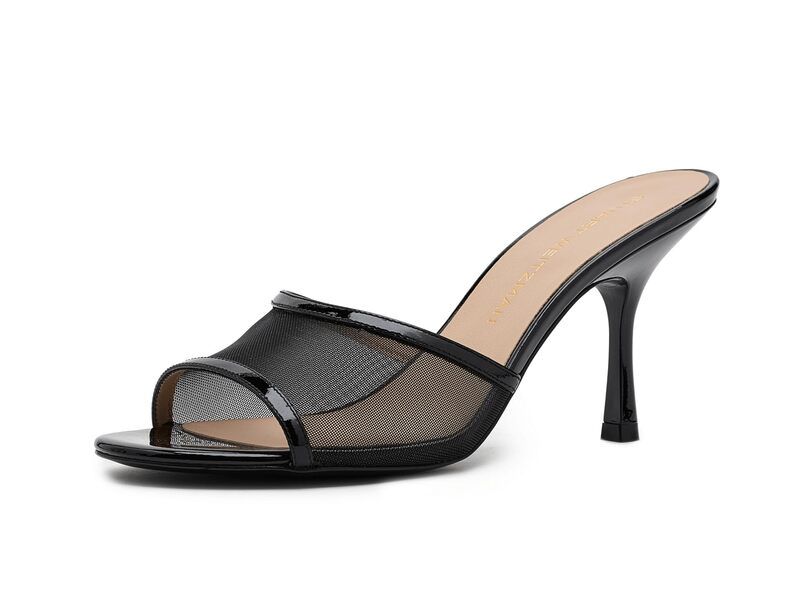 スチュアート ワイツマン レディース シューズ ヒール トール Stuart Weitzman Bareitall Slides 85 Black ブラック