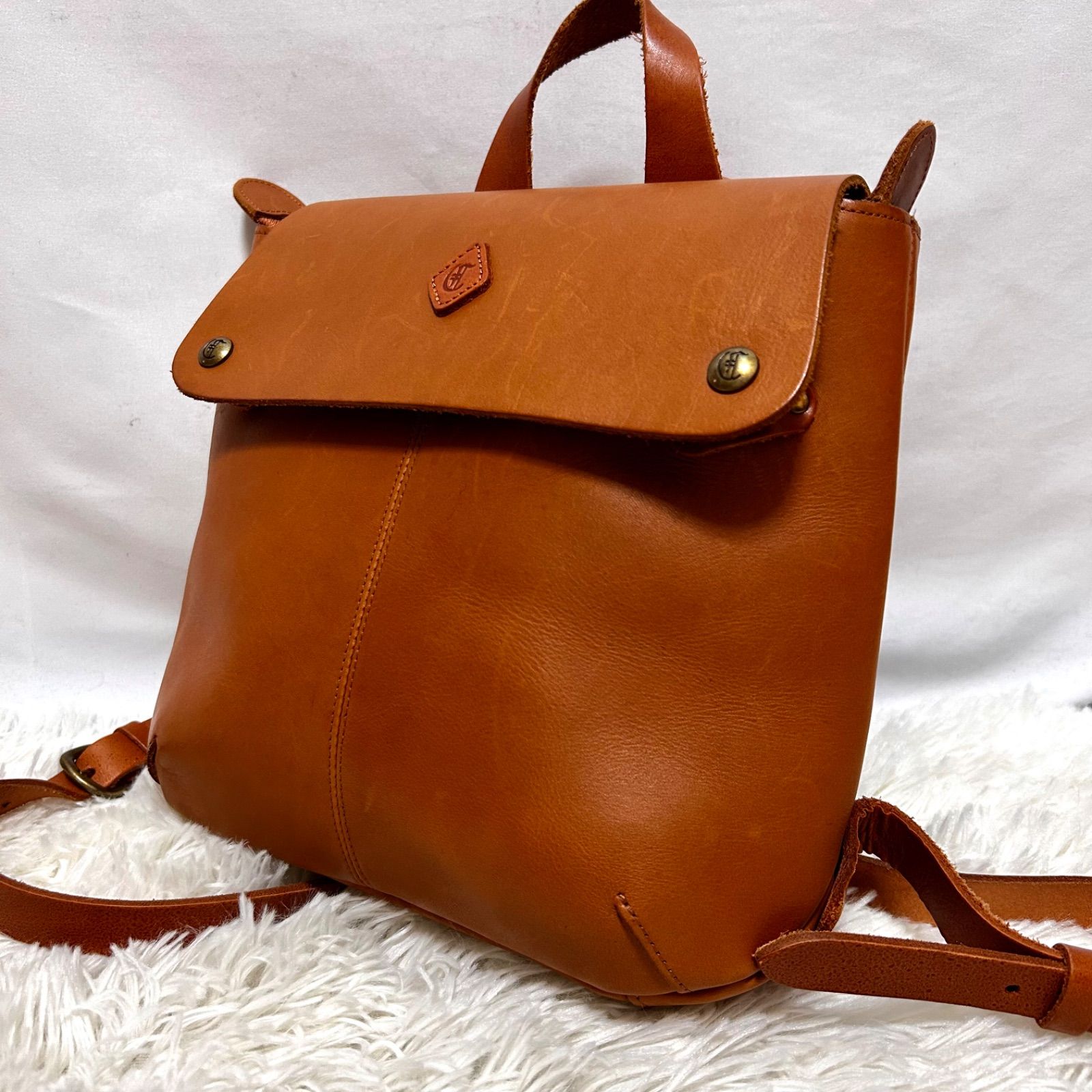 美品 CLEDRAN クレドラン MARCHE RUCKSACK 牛革 カウレザー リュック 茶色 デイパック バックパック 本革