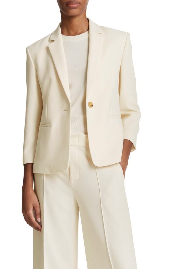 ヴィンス レディース アウター ジャケット・ブルゾン ブレザー Vince Shrunken Blazer Off White オフホワイト