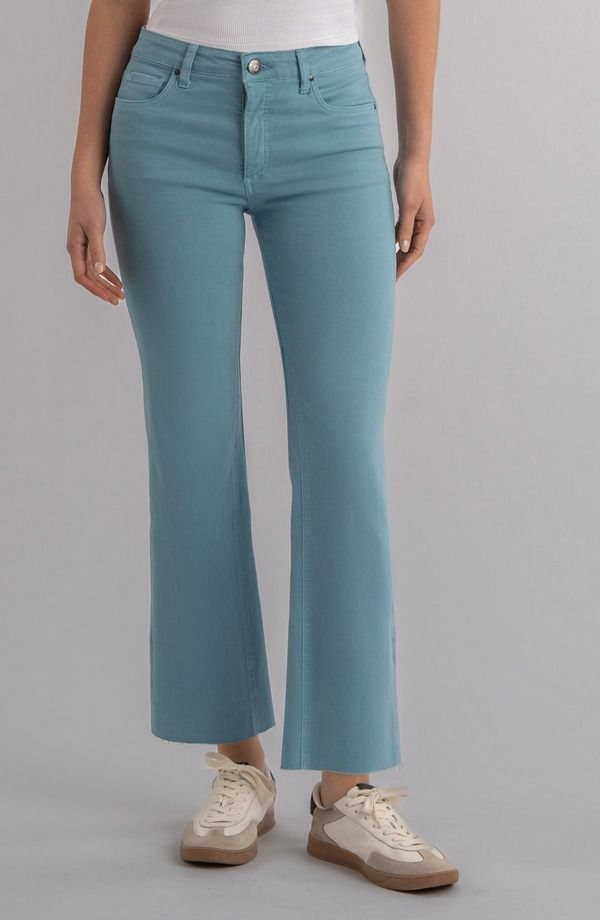 カットフロムザクロス レディース ボトムス デニムパンツ アンクル ジーンズ KUT from the Kloth Kelsey Fab Raw Hem Ankle Flare Jeans Cyan シアン