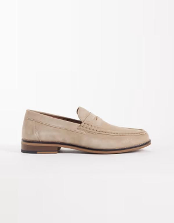 エイソス メンズ シューズ スリッポン・ローファー スエード ASOS DESIGN penny loafers in stone suede STONE ストーン 20,425円