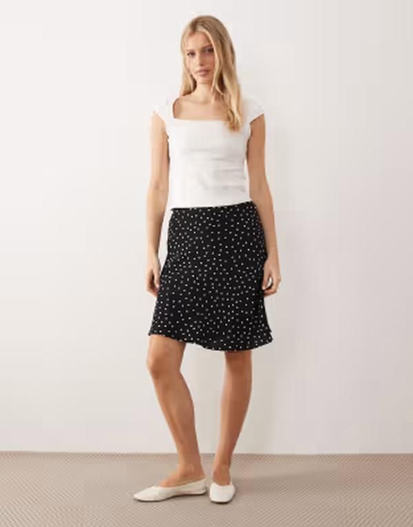 エイソス レディース ボトムスカート ドット ASOS DESIGN 90s length skirt in polka dots polka dot ドット