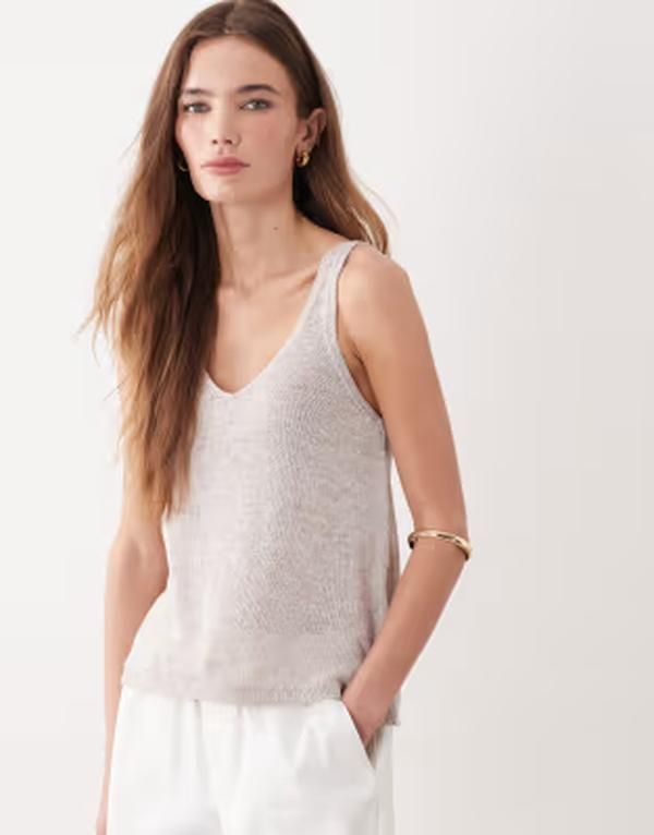 ジェイディーワイ レディース トップス ベスト ニット JDY loose fit knitank top Tapioca ベージュ