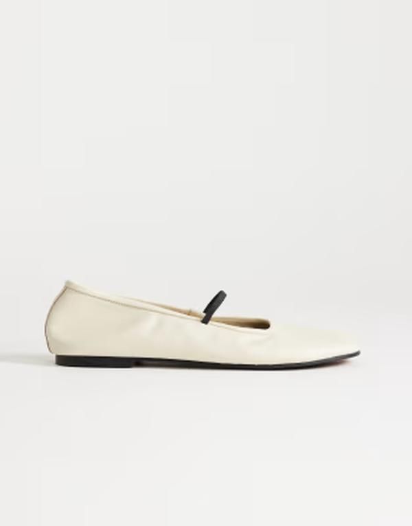 トップショップ レディース シューズ パンプス レザー Topshop Bella leatheround toe ballet flats off white オフホワイト