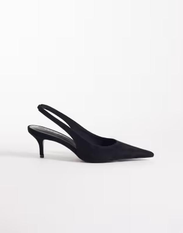 エイソス レディース シューズ ヒール スエード ASOS DESIGN Shade slingbackitten heelsuedette Black suedette ブラック