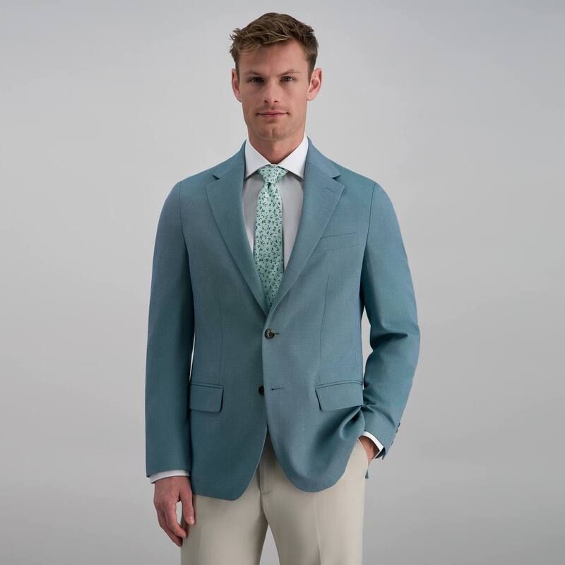 ハガー レディース アウター ジャケット・ブルゾン スリムフィット コート Mens Haggar Birdseye Slim Fit Sport Coateal ティール