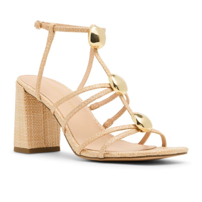 マッデンガール レディース シューズ パンプス サンダル ヒール madden girlaylaa Womenstrappy Block Heel Sandals Nat Raffia