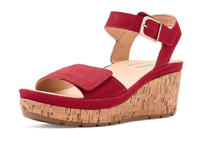 サミュエルフドバード レディース シューズ ヒール Samuel Hubbard Portola TwoStrap Wedge Red Nubuck レッド
