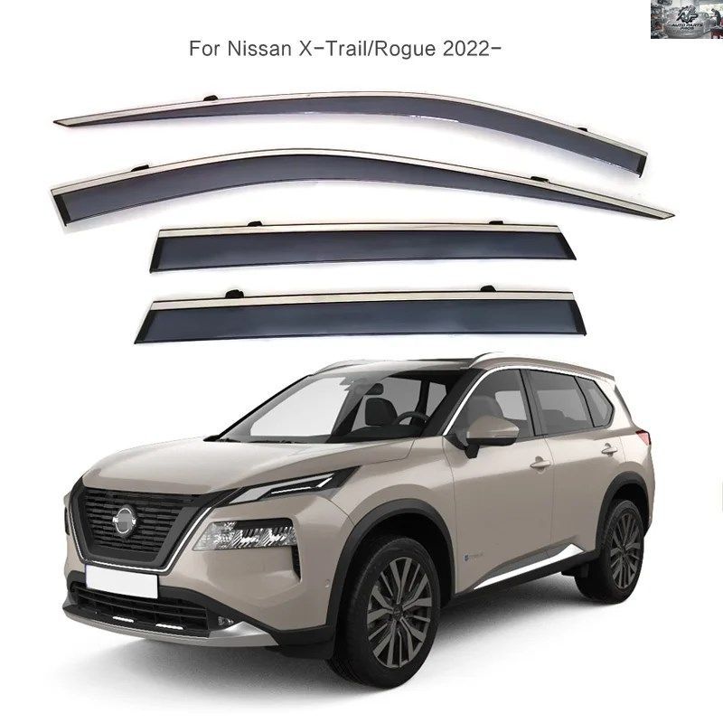 日産 エクストレイル/ローグ 2022年以降モデル用 ドアウィンドウディフレクター T33 ウィンドウベントバイザー ウェザーシールド レインガ
