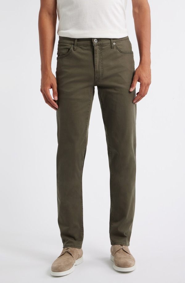 ブラックス メンズ ボトムス カジュアルパンツ ストレート Brax Cadiz Straight Leg Stretch Twill Pants Olive オリーブ