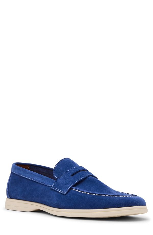 スティーブ マデン メンズ シューズ スリッポン・ローファー Steve Madden Laguna Penny Loafer Blue Suede ブルー