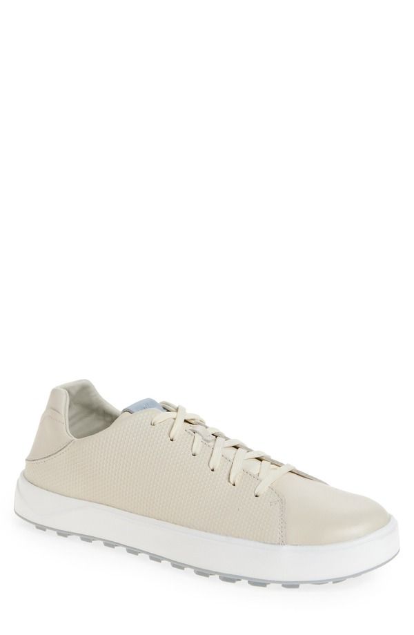 オルカイ メンズ シューズ スニーカー レザー OluKai WaiAlae Waterproof Leather Golf Shoe White Sand Blue Pearl ホワイト
