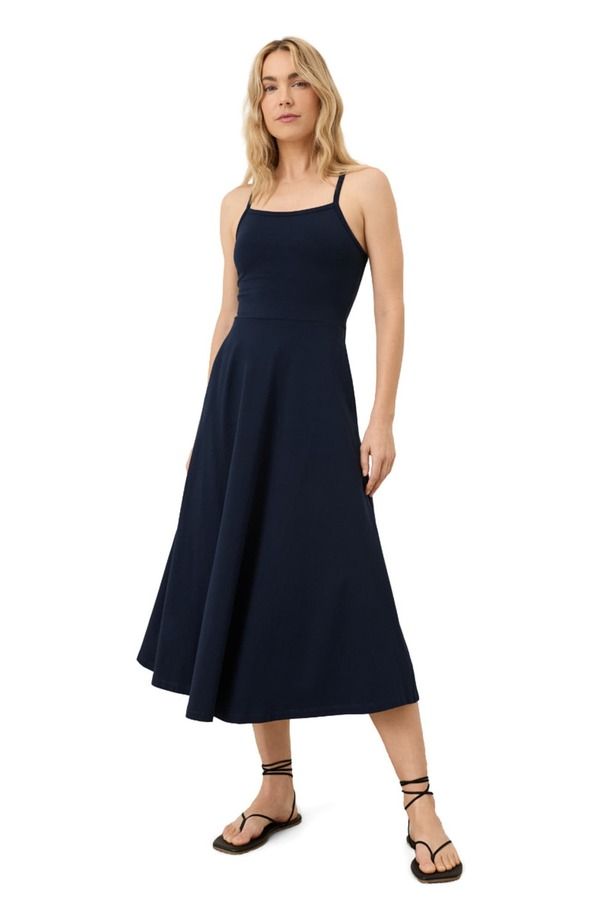 パクト レディース トップス ワンピース ミディ コットン Pact Fit Flare Midi Dress Made With Organicottonavy ネイビー