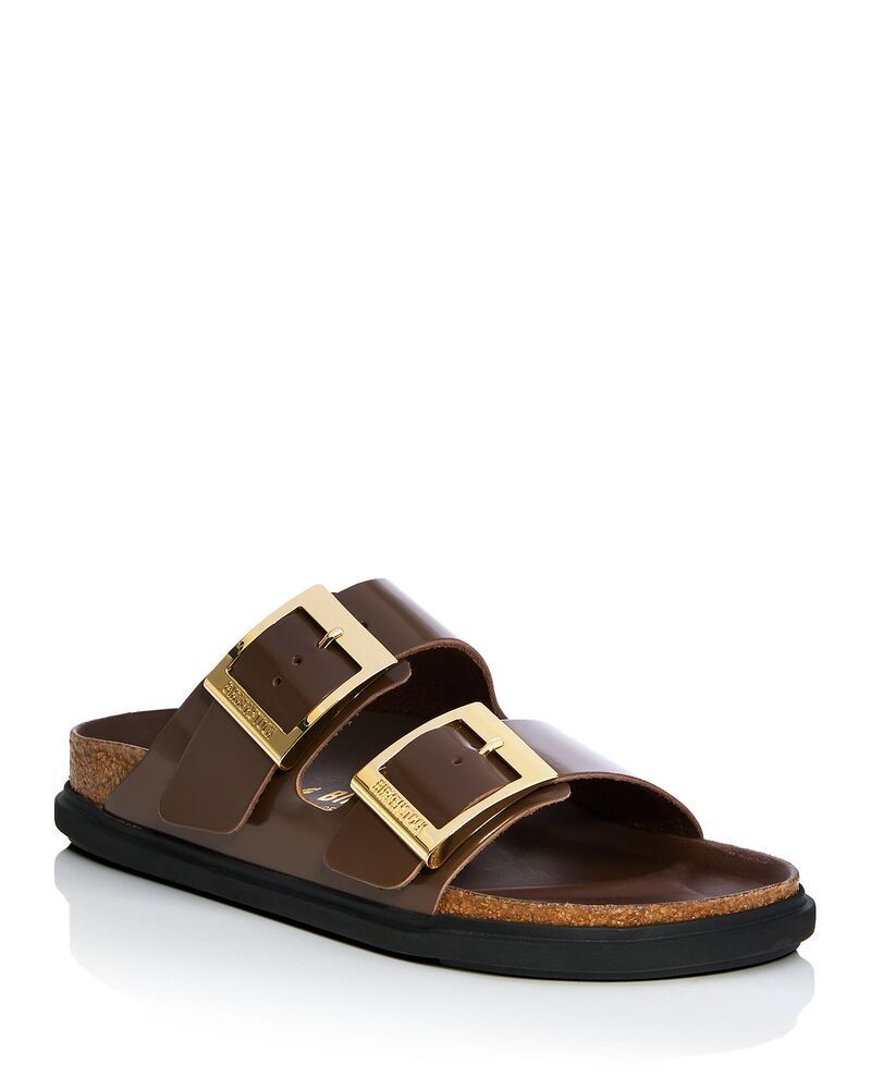 ビルケンシュトック レディース シューズ サンダル Birkenstock Womens Arizona Droplet Big Buckle High Shine Slide Sandals Carafe