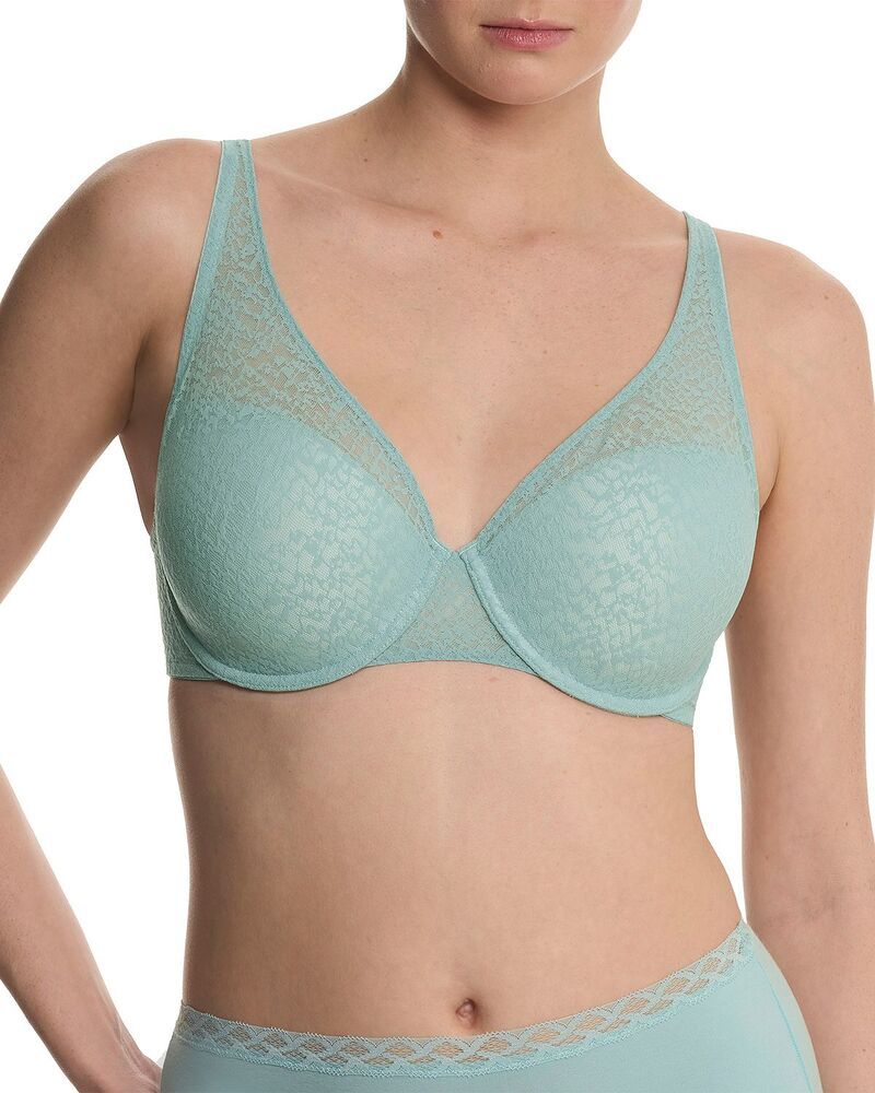 ナトリ レディース アンダーウェア ブラジャー Natori Pretty Smooth Full Fit Smoothing Contour Underwire Bra Blue Meadow ブルー