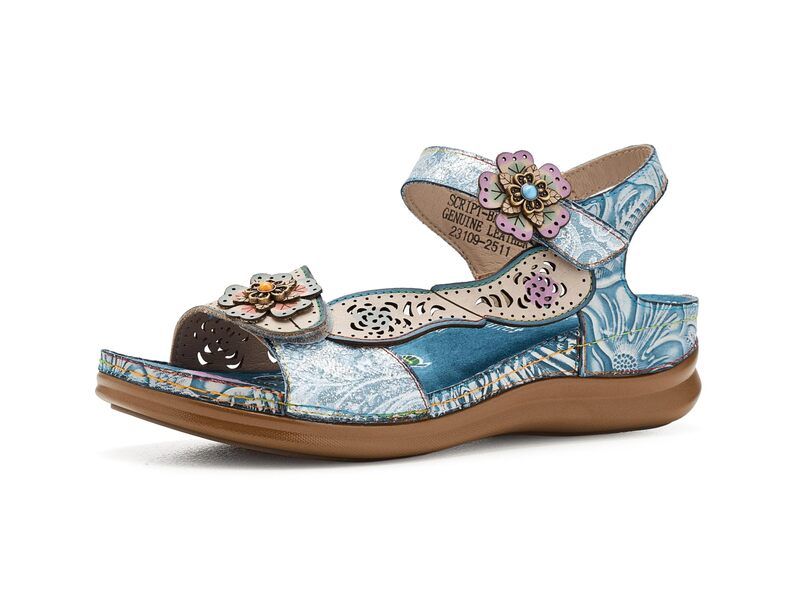 スプリングステップ レディース シューズ サンダル Lartiste By Spring Step Script Blue Multi ブルー